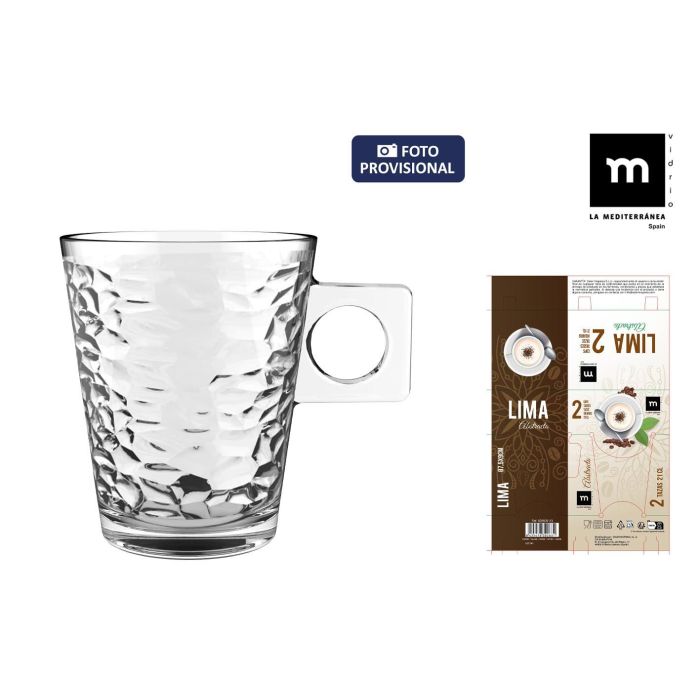 La Mediterranea Set 2 Tazas de Café con Leche 21Cl Lima Abstracto (36 Cajas) 0 La Mediterranea Set 2 Tazas de Café con Leche 21Cl Lima Abstracto (36 Cajas) 0