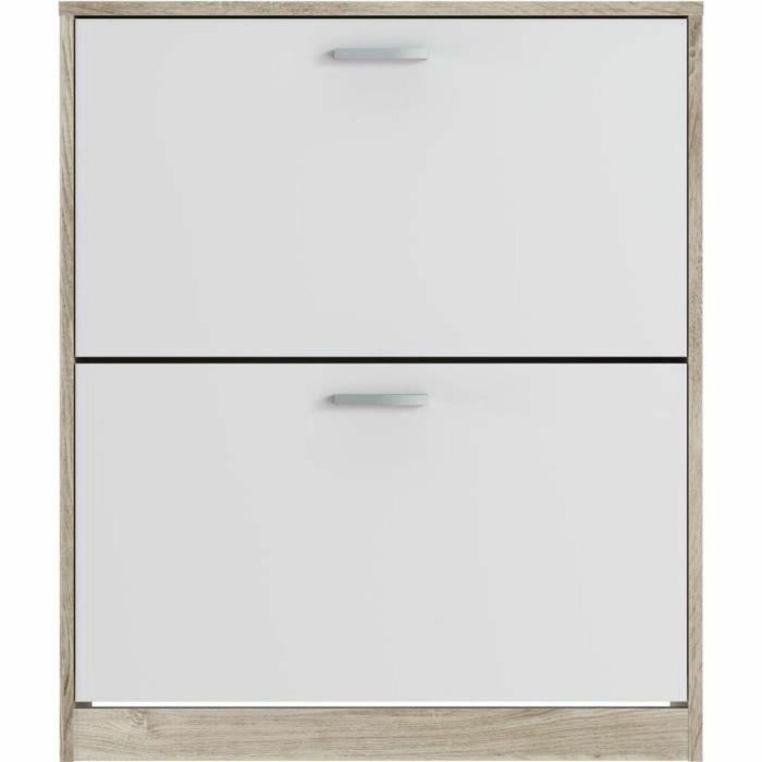 Mueble Zapatos 2 Puertas Roble-Blanco 4