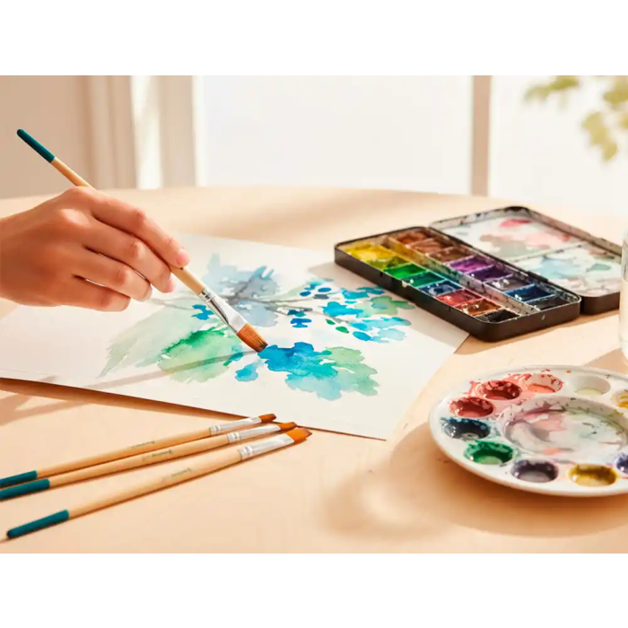 Liderpapel Pincel para Pintura Acrílica y Acuarela N 13 Punta Plana de Pelo Sintético Certificado FSC 4