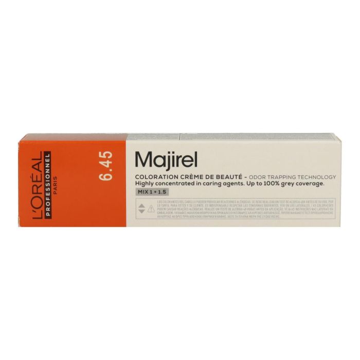 L'Oréal Majirel Tinte Permanente Profesional 6.45 60Ml, Cobrizos Intensos y Vibrantes