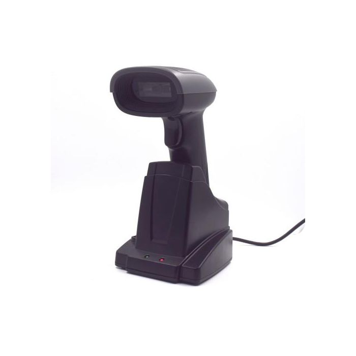 Ewent EW3440 Lector de Códigos de Barras 1D/2D Portátil Inalámbrico Bluetooth USB con Base Inteligente Negro