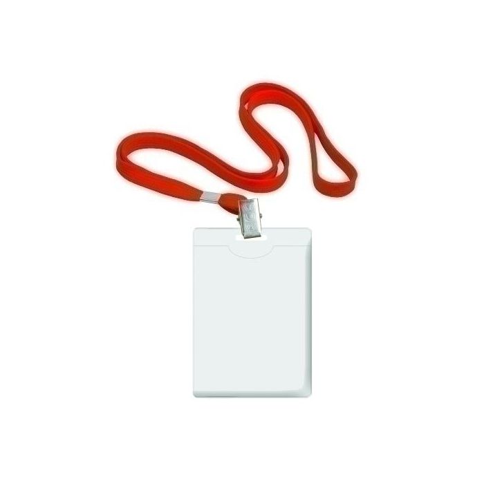 Funda Distintivo Forofis Vertical Con Cinta Roja 90X58Mm Caja De 50