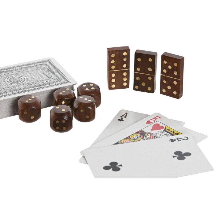 Juego Colonial DKD Home Decor Marron Dorado 10 x 10 x 13 cm Set de 4 1