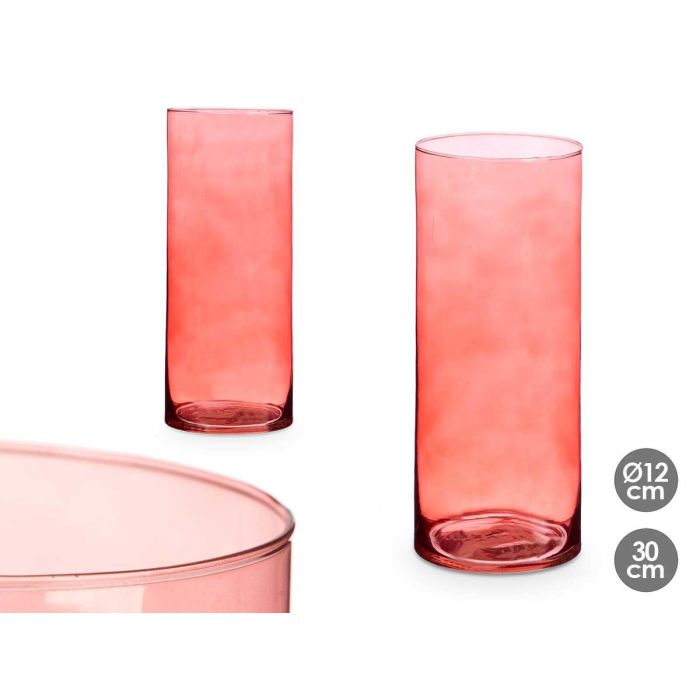 Jarrón de Cristal Cilíndrico Giftdecor 12 cm Diámetro x 30 cm Alto Color Teja (6 Unidades) Jarrón de Cristal Cilíndrico Giftdecor 12 cm Diámetro x 30 cm Alto Color Teja (6 Unidades)