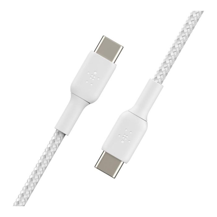 Belkin CAB004BT1MWH Cable Trenzado USB-C a USB-C 1m Blanco, Carga Rápida y Transferencia de Datos 1