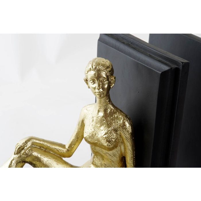Sujetalibros Moderno DKD Home Decor Dorado Negro 12 x 17 x 17.5 cm Set de 2 1 Sujetalibros Moderno DKD Home Decor Dorado Negro 12 x 17 x 17.5 cm Set de 2 1
