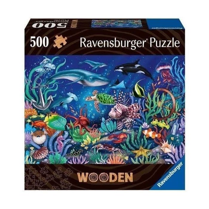 Ravensburger RAV4005556175154 Rompecabezas de Madera 500 Piezas Mundo Marino Colorido Rectangular para Adulto