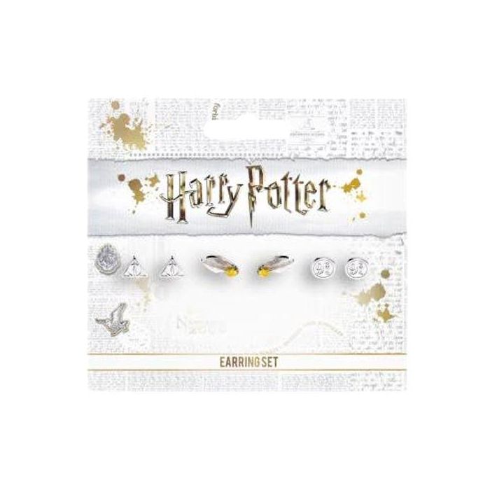 Set pendientes Deathly Hallows Golden Snitch Platform Harry Potter 4