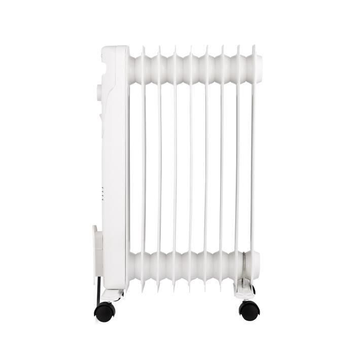 Radiador de baño de aceite eléctrico - 2000 vatios - Oceanic - 3 potencias - 9 elementos - Móvil - Blanco 4 Radiador de baño de aceite eléctrico - 2000 vatios - Oceanic - 3 potencias - 9 elementos - Móvil - Blanco 4