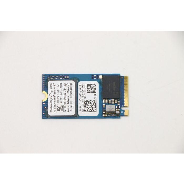 Lenovo M.2 2242 SSD, 512GB capacity, PCIe Gen3 x4 interface, NVMe technology, read speeds up to 2400 MB/s. Lenovo M.2 2242 SSD, 512GB capacity, PCIe Gen3 x4 interface, NVMe technology, read speeds up to 2400 MB/s.