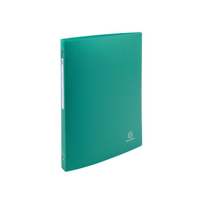 Exacompta Carpeta 4 Anillas 15 mm Pp Opaco Con Etiqueta En El Lomo A4 Verde Oscuro