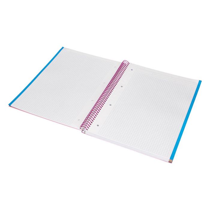 Cuaderno Espiral Liderpapel A4 Micro Jolly Tapa Forrada 140H 75 gr Cuadro 5 mm 5 Bandas 4 Taladros Color Rosa 7