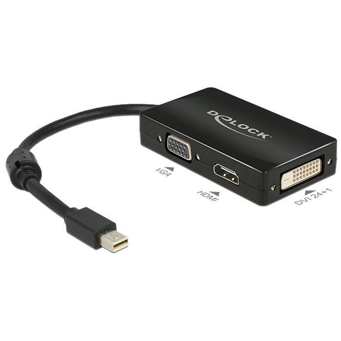 DELOCK Adapterkabel mini DisplayPort Stecker > 1 x VGA + 1 x HDMI + 1 x DVI 24+1 schwarz 0 DELOCK Adapterkabel mini DisplayPort Stecker > 1 x VGA + 1 x HDMI + 1 x DVI 24+1 schwarz 0