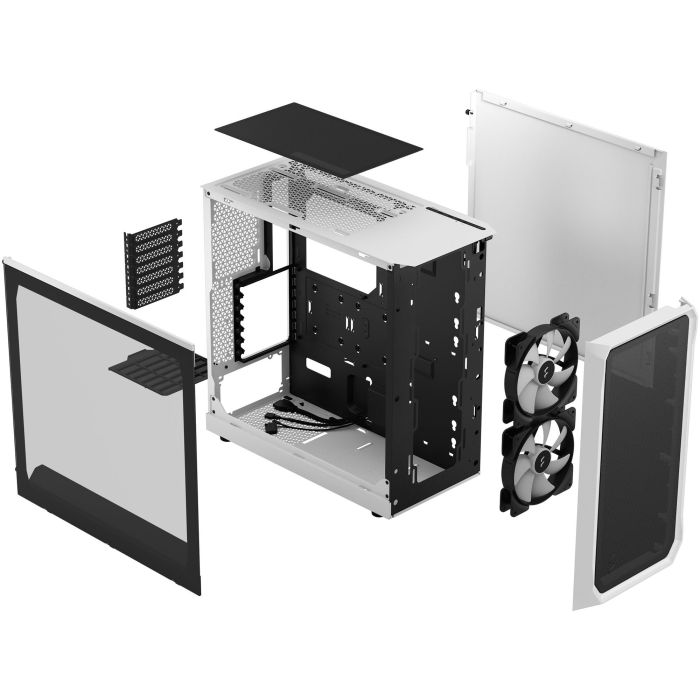 Fractal Design Torre PC Focus 2 RGB Blanca | ATX, Micro ATX, Mini-ITX | Vidrio Templado, Filtro Anti-Polvo, USB 3.2 3
