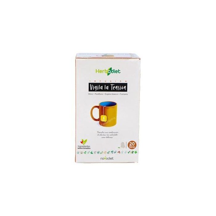 Herbodiet Infusión Vigila Tu Tensión 20 Filtros con Olivo y Espino Blanco