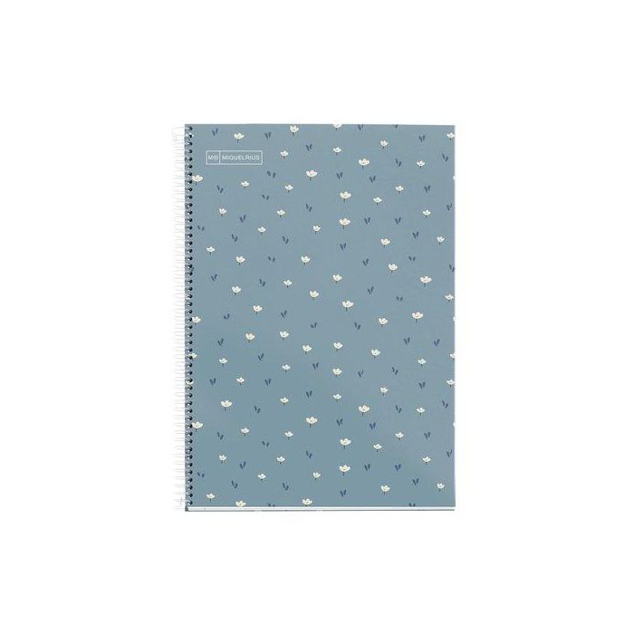 Bloc Miquelrius Tapa Dura Fº 80H 90G Cuadric.4X4 Flores Azul (Set de 5)