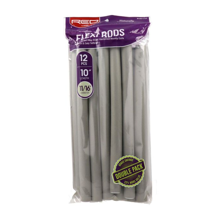 Red Kiss Flexi Rods Rulos Flexibles 10" 11/16" 12 Piezas Color Gris