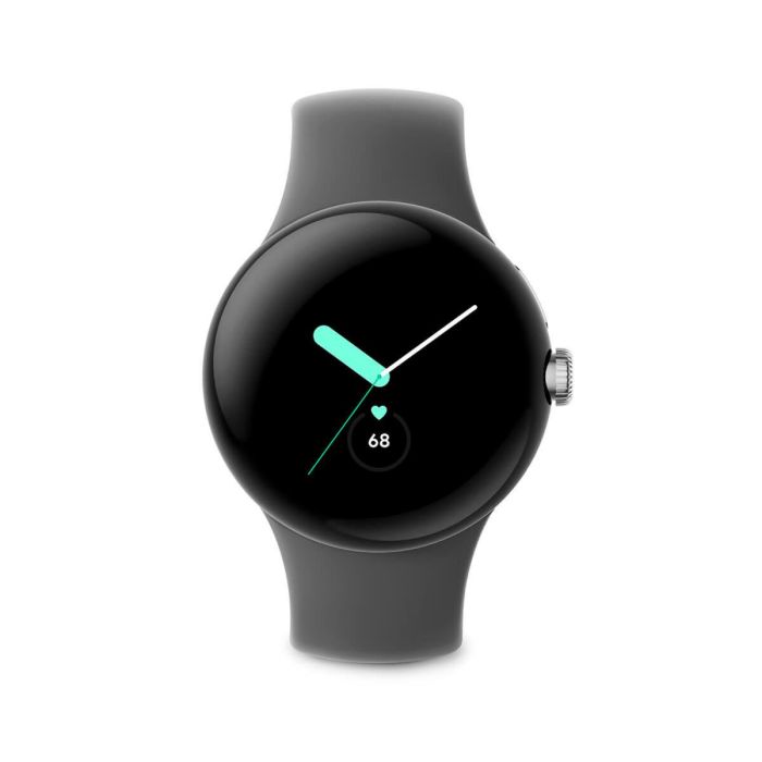 Google Pixel Watch 41mm polished silver stainless steel con correa charcoal active band 13 Google Pixel Watch 41mm polished silver stainless steel con correa charcoal active band 13