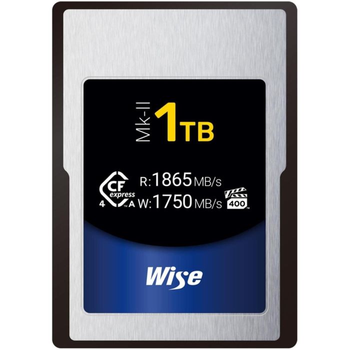 Wise WI-CFX4-A1024M2 CFexpress 4.0 Type A Mk-II 1TB, 1865MB/s lectura, 1750MB/s escritura, Resistente a golpes/polvo