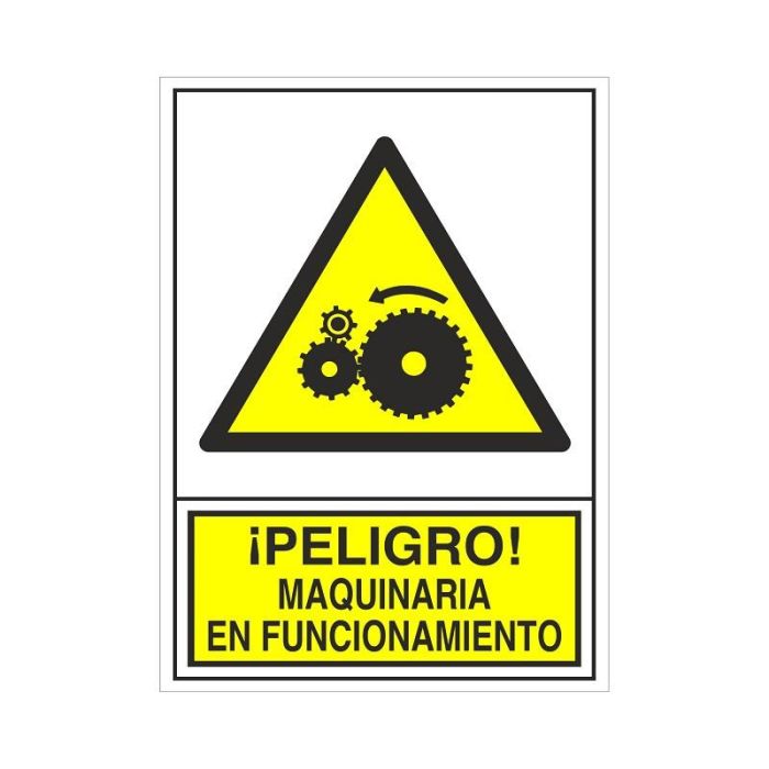 DUVER 393 Señal Adhesiva de Seguridad: Peligro Maquinaria en Funcionamiento (148x105 mm) 1 DUVER 393 Señal Adhesiva de Seguridad: Peligro Maquinaria en Funcionamiento (148x105 mm) 1