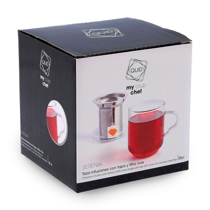 Quid Taza de Vidrio Serenia con Filtro Inoxidable 35 cL Transparente 3