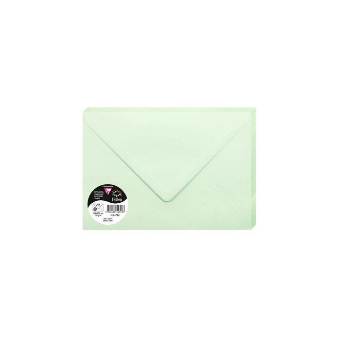 Sobre Clairefontaine Pollen 162X229 120G Verde Paquete De 20
