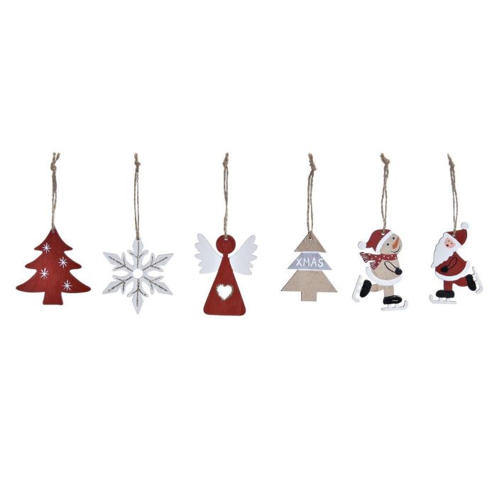 Decoracion Colgante Navidad Tradicional DKD Home Decor Rojo Blanco 7.7 x 1.5 x 21 cm Set de 3 (2 Unidades) Decoracion Colgante Navidad Tradicional DKD Home Decor Rojo Blanco 7.7 x 1.5 x 21 cm Set de 3 (2 Unidades)