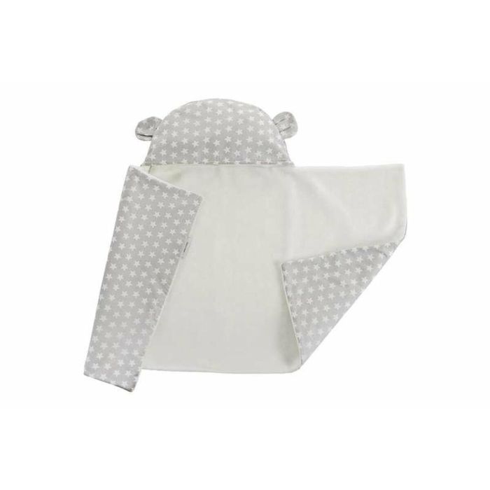 Manta capucha reversible estrella gris 90 x 66 cm Manta capucha reversible estrella gris 90 x 66 cm