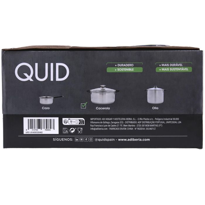 Cacerola Acero Inoxidable Sensory Quid 28 cm - 7,8 L 2 Cacerola Acero Inoxidable Sensory Quid 28 cm - 7,8 L 2