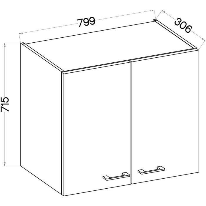 CUISINIER Mueble alto MODENA 80 cm Roble artesanal y negro mate MODENA80G2F 2 CUISINIER Mueble alto MODENA 80 cm Roble artesanal y negro mate MODENA80G2F 2