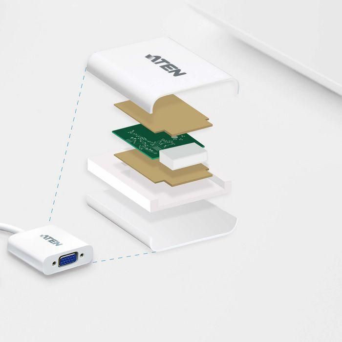 Aten Displayport/VGA adapter DisplayPort Male VGA HDB-15 Female Blanco 3 Aten Displayport/VGA adapter DisplayPort Male VGA HDB-15 Female Blanco 3