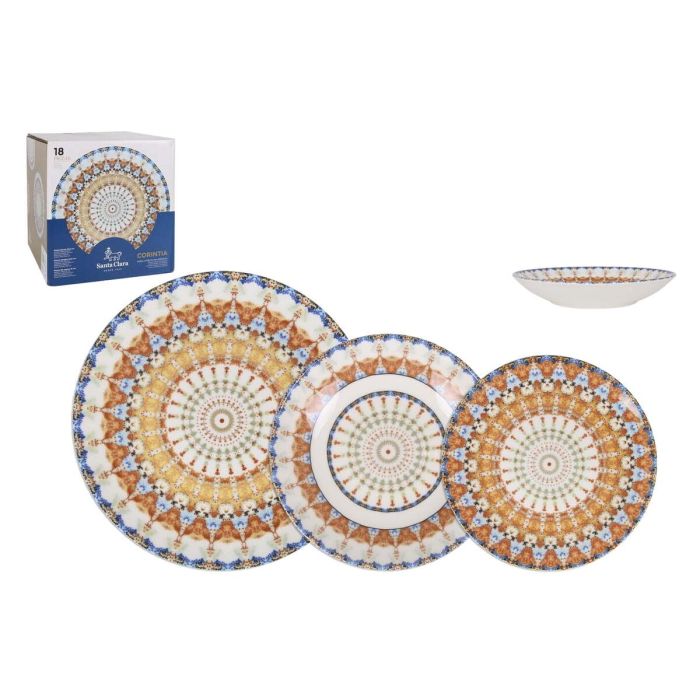 Set de Vajilla Santa Clara Corintia 18 Piezas Porcelana (2 Unidades) 1 Set de Vajilla Santa Clara Corintia 18 Piezas Porcelana (2 Unidades) 1