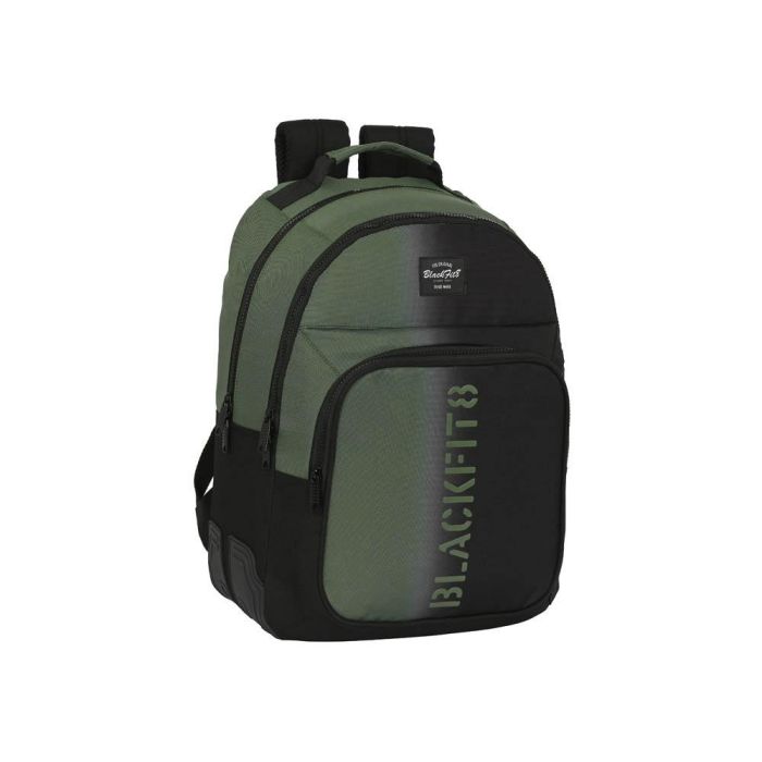 Mochila Escolar BlackFit8 Gradient Negro Verde militar 32 x 42 x 15 cm