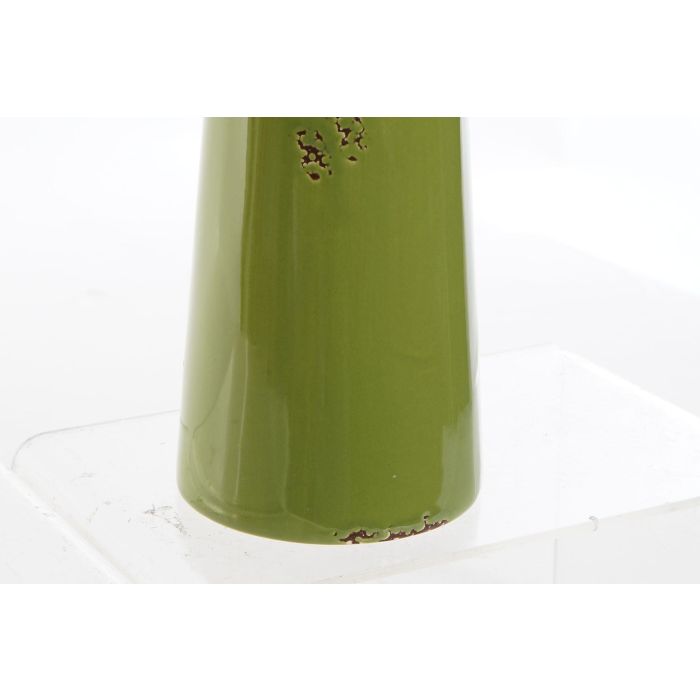 DKD Home Decor Jarrón Shabby de Porcelana Verde y Beige, 36 cm Alto x 11x11 cm Base, Set de 4 Unidades 2 DKD Home Decor Jarrón Shabby de Porcelana Verde y Beige, 36 cm Alto x 11x11 cm Base, Set de 4 Unidades 2