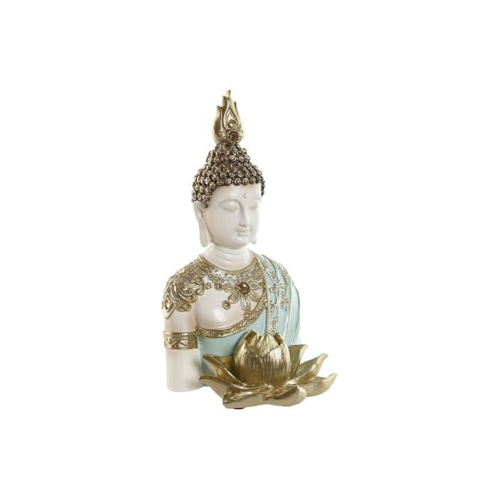 Figura Oriental DKD Home Decor Turquesa Dorado 12 x 22 x 12 cm