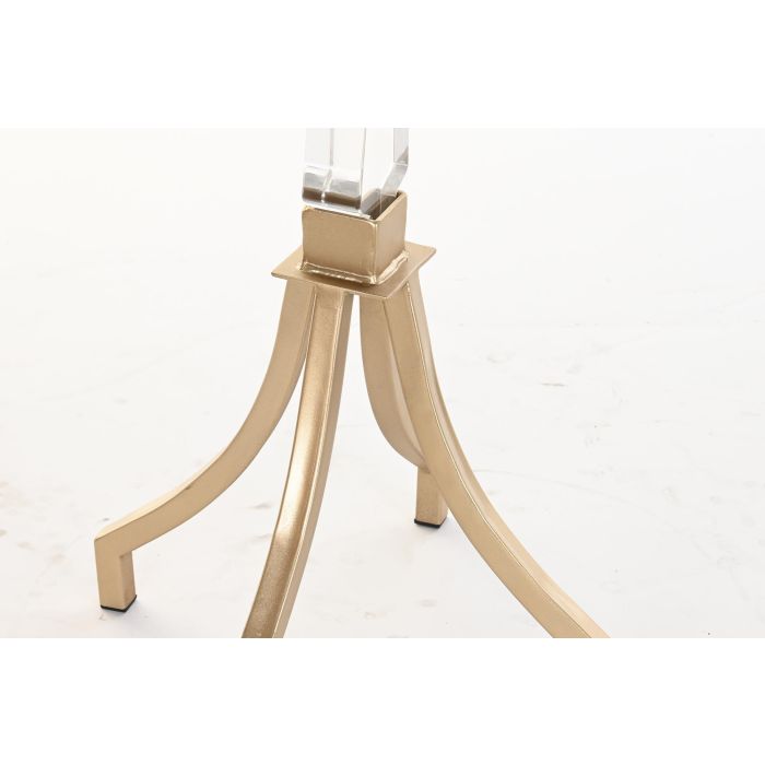 DKD Home Decor Mesita Auxiliar Glam Desmontable, de Metal y Acrílico, Colores Dorado y Transparente, Medidas 42x62x42 cm 2 DKD Home Decor Mesita Auxiliar Glam Desmontable, de Metal y Acrílico, Colores Dorado y Transparente, Medidas 42x62x42 cm 2