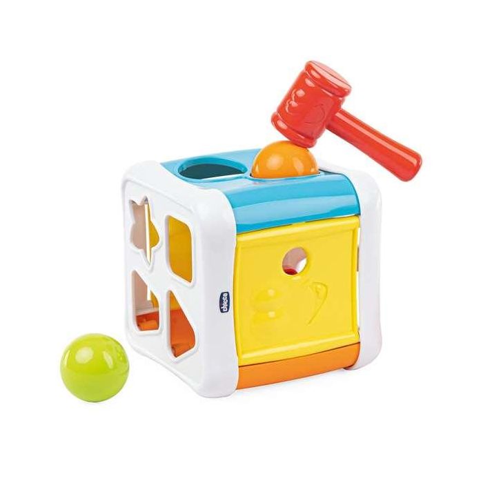 Cubo encajable 2 en 1 con martillo para encajar las bolas 14x14x16 cm 16 Cubo encajable 2 en 1 con martillo para encajar las bolas 14x14x16 cm 16