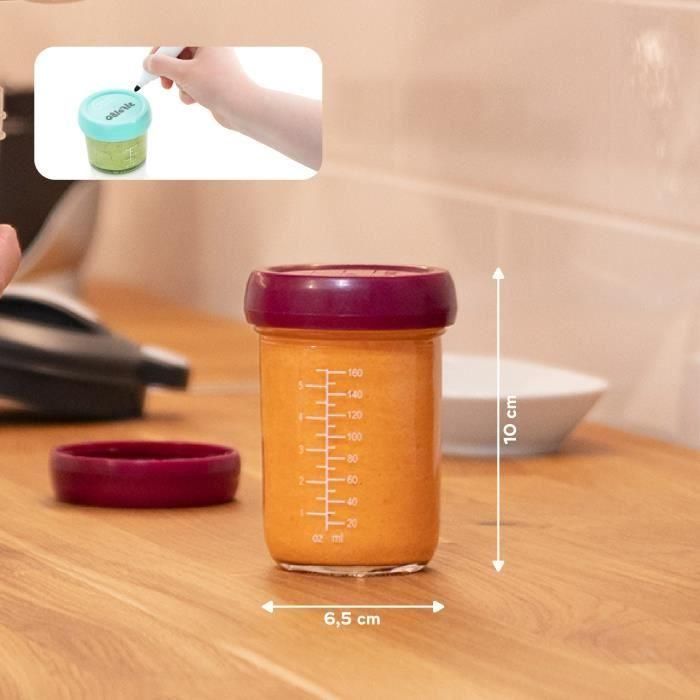 Babymoov Babybols - 4 tarros de cristal 240 ml - herméticos 4 Babymoov Babybols - 4 tarros de cristal 240 ml - herméticos 4