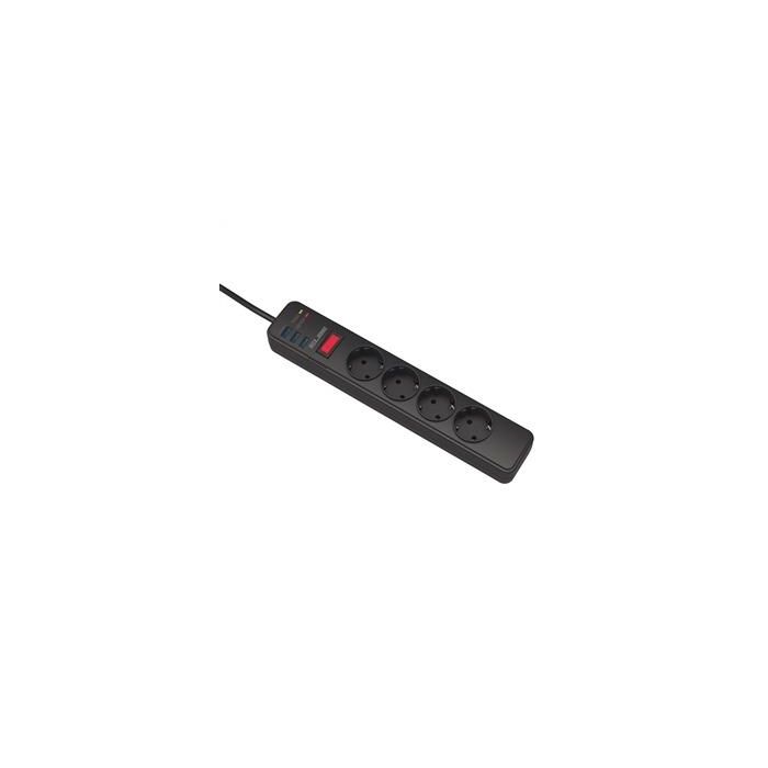 Regleta Elbe RE-002-UN 4 Tomas AC + 3 USB 3680W 1,8m con Protección Sobretensiones y Cortocircuitos Regleta Elbe RE-002-UN 4 Tomas AC + 3 USB 3680W 1,8m con Protección Sobretensiones y Cortocircuitos