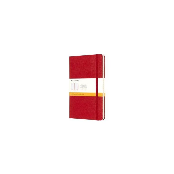 Cuaderno Moleskine Clasico Tapa Dura 13X21 240H 70Gr. Horizontal Con Goma Roja
