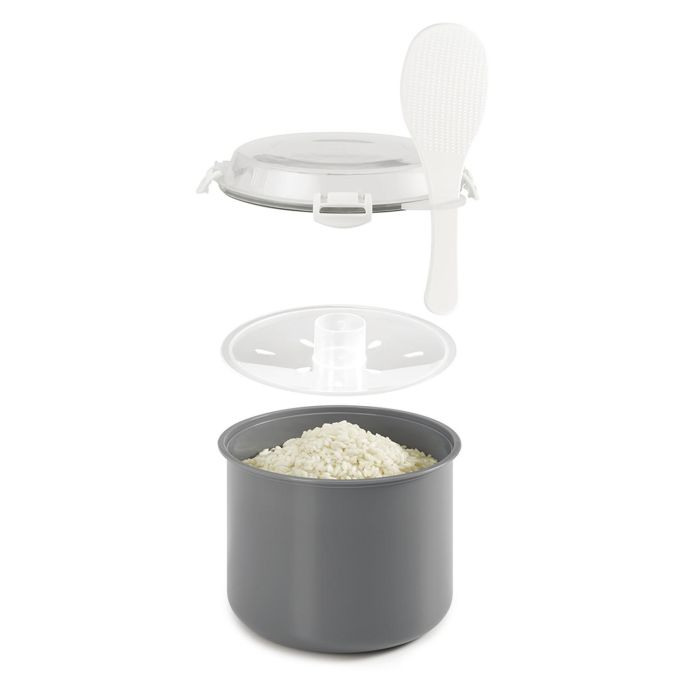 Metaltex Cocedor de arroz y cereales para microondas, 2.2L, 20.5x17x16cm, incluye dosificador y espátula 2