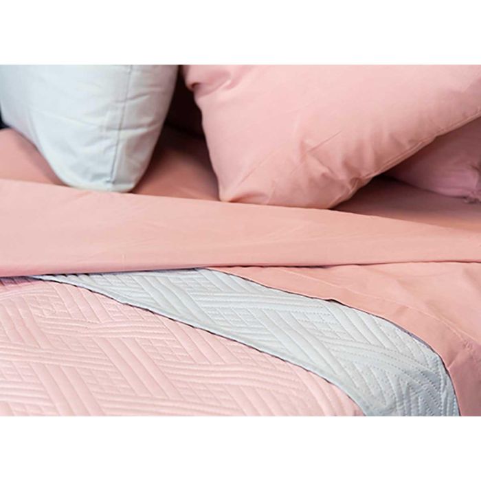 Colcha Reversible Giftdecor 240x260 cm Gris Claro y Rosa - 100% Poliéster (6 Unidades) 4