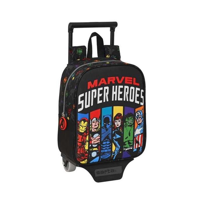 Mochila Escolar con Ruedas The Avengers Super heroes Negro (22 x 27 x 10 cm) Mochila Escolar con Ruedas The Avengers Super heroes Negro (22 x 27 x 10 cm)