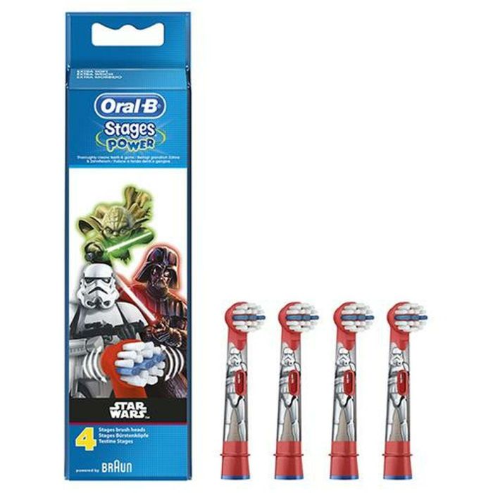 Oral-B Recambio Cepillo Eléctrico Pro Kids/Infantil 3+ Star Wars, 4 Unidades
