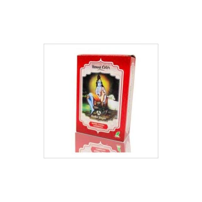 RADHE SHYAM Henna Polvo Super Caoba Luminoso para Pelo, Tinte Natural Vegano sin Amoniaco ni PPD 100g