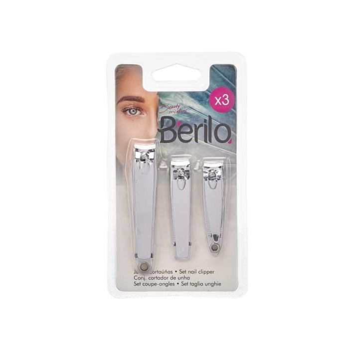 Set 3 Cortauñas Berilo Plata - 5x14x2 cm, Metal (48 Unidades) 1 Set 3 Cortauñas Berilo Plata - 5x14x2 cm, Metal (48 Unidades) 1