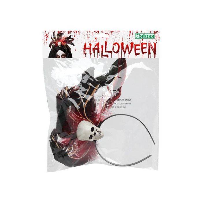 Diadema Halloween Tribal con Plumas y Calavera - Accesorio para Disfraces Vudú y Místicos 1 Diadema Halloween Tribal con Plumas y Calavera - Accesorio para Disfraces Vudú y Místicos 1