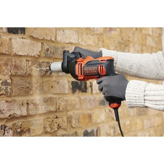 BLACK + DECKER BEH850-QS Taladro Percutor con Cable 850W, 54.400 cps/min, Mandril 13mm, Incluye 6 Brocas y Guía de Profundidad 2 BLACK + DECKER BEH850-QS Taladro Percutor con Cable 850W, 54.400 cps/min, Mandril 13mm, Incluye 6 Brocas y Guía de Profundidad 2