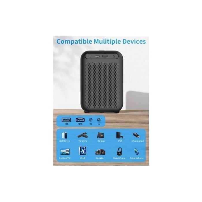 Wanbo TT Proyector Portátil Full HD 1080P 4K HDR 650 ANSI Lúmenes con Netflix Dolby WiFi 5G Bluetooth Enfoque Automático Negro 3