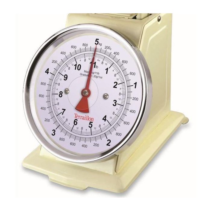Báscula de cocina mecánica - TERRAILLON - TRAD 500 Creme - Capacidad 5 Kg - Estilo retro - Bol 1 L 1 Báscula de cocina mecánica - TERRAILLON - TRAD 500 Creme - Capacidad 5 Kg - Estilo retro - Bol 1 L 1